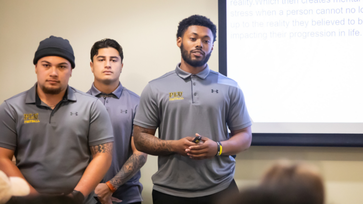 Student-athletes Nasier Ford ’24, La’akea Ane ’24, and Jesse Canda ’24