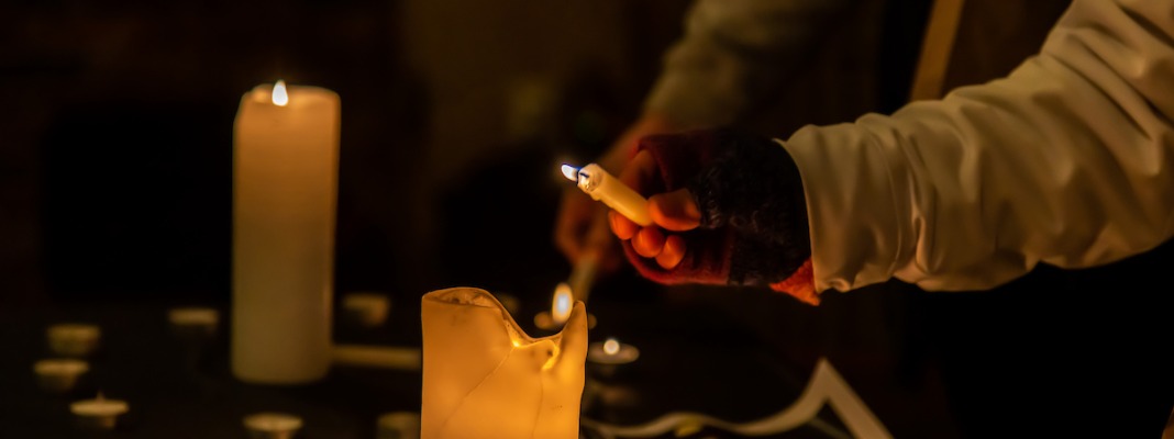 Celebration of Light event bringing together various winter faith traditions organized by Campus Ministry and held outdoors on Red Square due to COVID-19, Thursday, Dec. 10, 2020, at PLU. (PLU Photo/Silong Chhun)