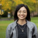 Visual Communications Designer Lovely McKay poses for a new staff portrait, Tuesday, Oct. 3, 2023, at PLU. (PLU Photo / Sy Bean)